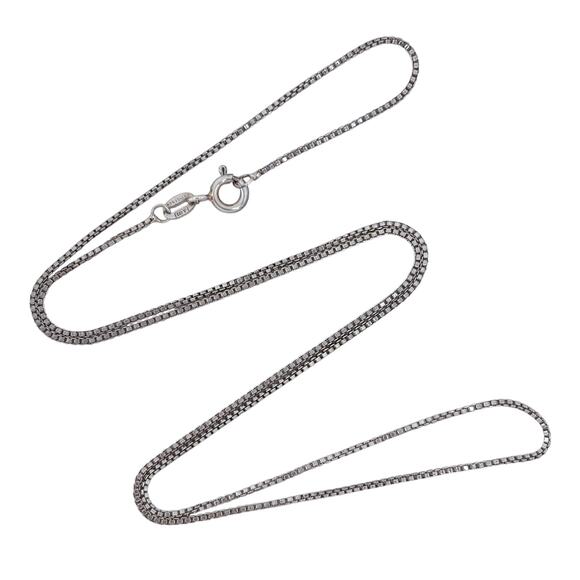 Box Link Chain Necklace | Italian Vintage Sterling Silver 925 | 20.5" - Picture 1 of 4